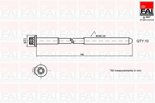 Cil. galvutės varžtų kompl. FAI AutoParts B1140