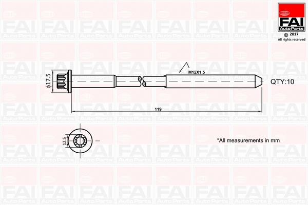 Cil. galvutės varžtų kompl. FAI AutoParts B1401