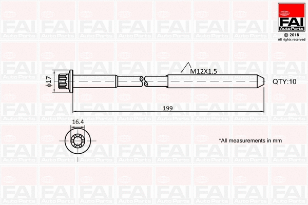 Cil. galvutės varžtų kompl. FAI AutoParts B1756