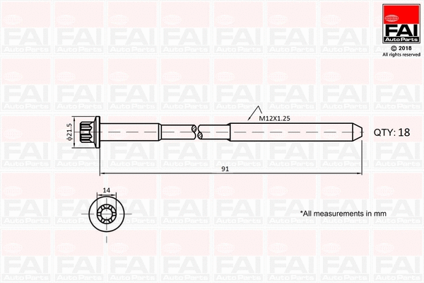 Cil. galvutės varžtų kompl. FAI AutoParts B2101