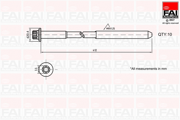 Cil. galvutės varžtų kompl. FAI AutoParts B292