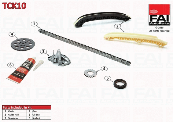 Pavaros grandinės komplektas FAI AutoParts TCK10