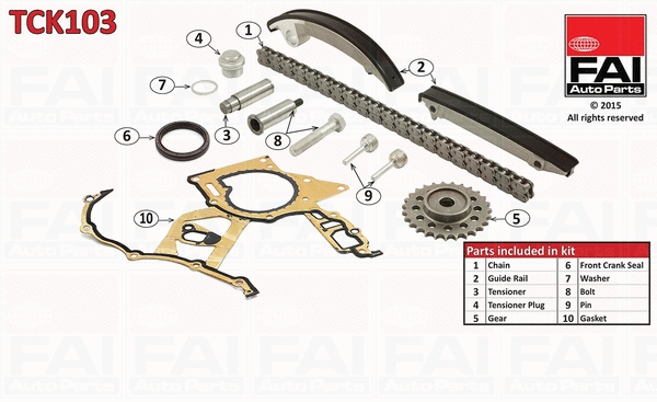 Pavaros grandinės komplektas FAI AutoParts TCK103