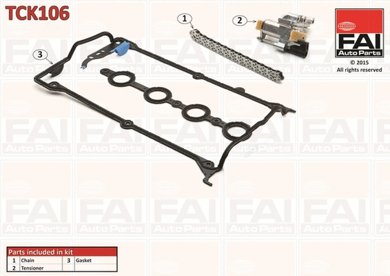 Pavaros grandinės komplektas FAI AutoParts TCK106