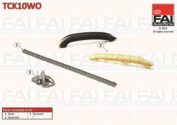 Pavaros grandinės komplektas FAI AutoParts TCK10WO
