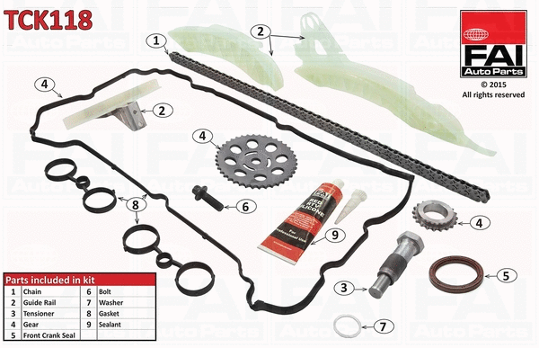 Pavaros grandinės komplektas FAI AutoParts TCK118