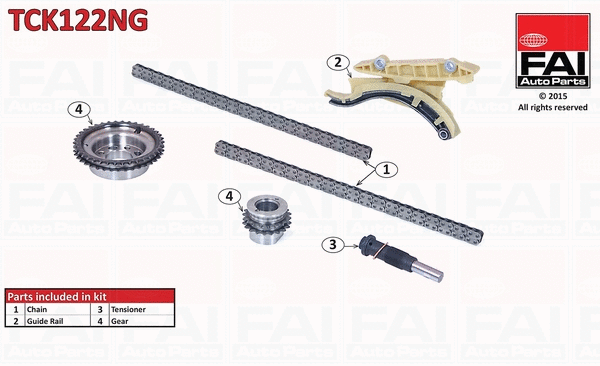 Pavaros grandinės komplektas FAI AutoParts TCK122NG