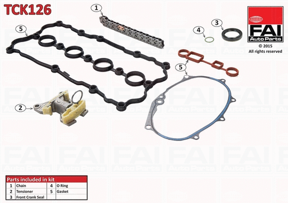 Pavaros grandinės komplektas FAI AutoParts TCK126