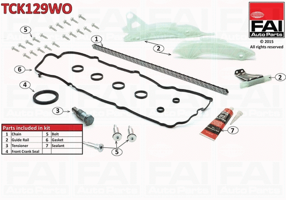 Pavaros grandinės komplektas FAI AutoParts TCK129WO