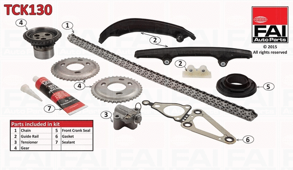 Pavaros grandinės komplektas FAI AutoParts TCK130