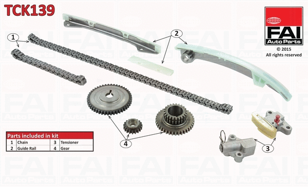 Pavaros grandinės komplektas FAI AutoParts TCK139
