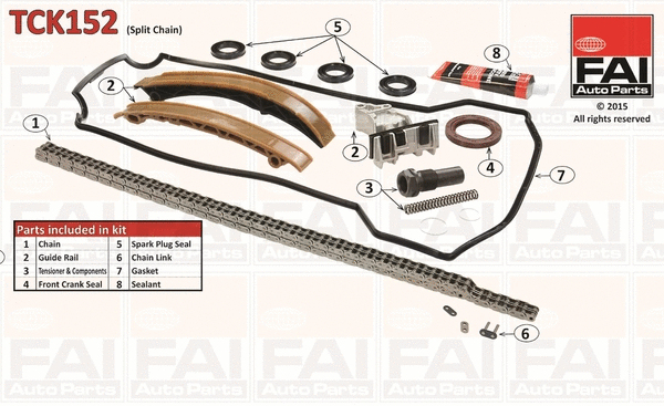 Pavaros grandinės komplektas FAI AutoParts TCK152