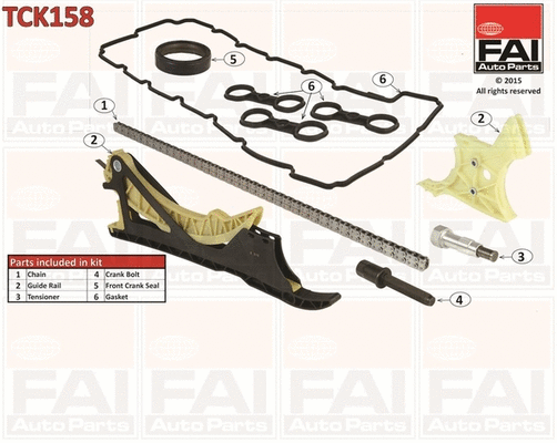 Pavaros grandinės komplektas FAI AutoParts TCK158