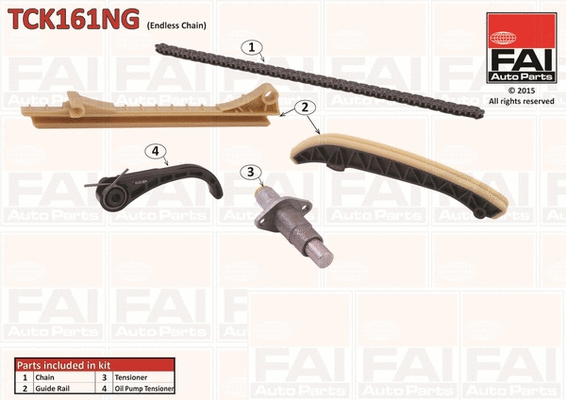 Pavaros grandinės komplektas FAI AutoParts TCK161NG