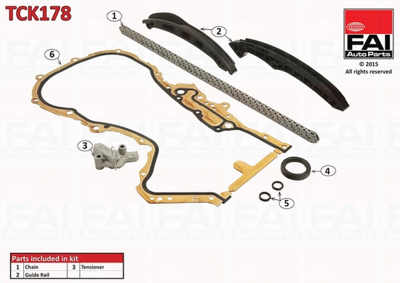 Pavaros grandinės komplektas FAI AutoParts TCK178