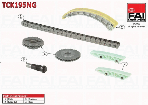 Pavaros grandinės komplektas FAI AutoParts TCK195NG