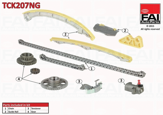 Pavaros grandinės komplektas FAI AutoParts TCK207NG