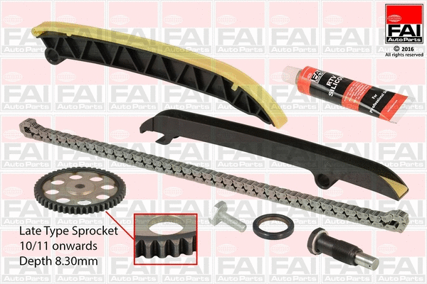 Pavaros grandinės komplektas FAI AutoParts TCK208L