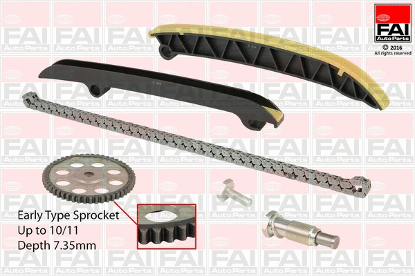 Pavaros grandinės komplektas FAI AutoParts TCK208NG