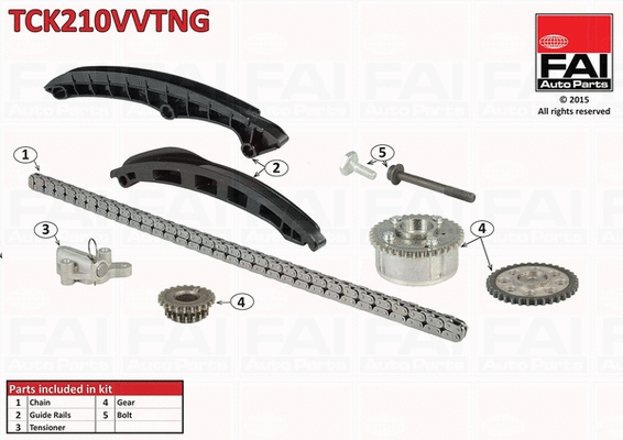Pavaros grandinės komplektas FAI AutoParts TCK210VVTNG