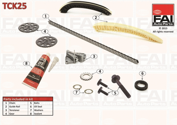 Pavaros grandinės komplektas FAI AutoParts TCK25
