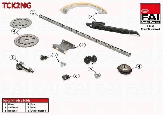 Pavaros grandinės komplektas FAI AutoParts TCK2NG