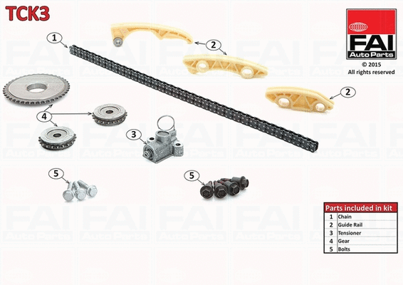 Pavaros grandinės komplektas FAI AutoParts TCK3