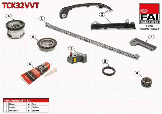 Pavaros grandinės komplektas FAI AutoParts TCK32VVT