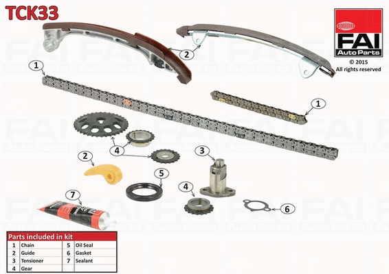 Pavaros grandinės komplektas FAI AutoParts TCK33