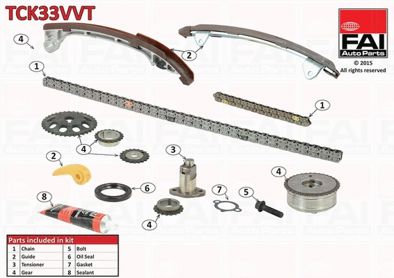 Pavaros grandinės komplektas FAI AutoParts TCK33VVT