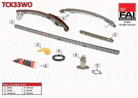 Pavaros grandinės komplektas FAI AutoParts TCK33WO