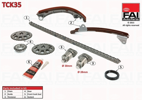 Pavaros grandinės komplektas FAI AutoParts TCK35