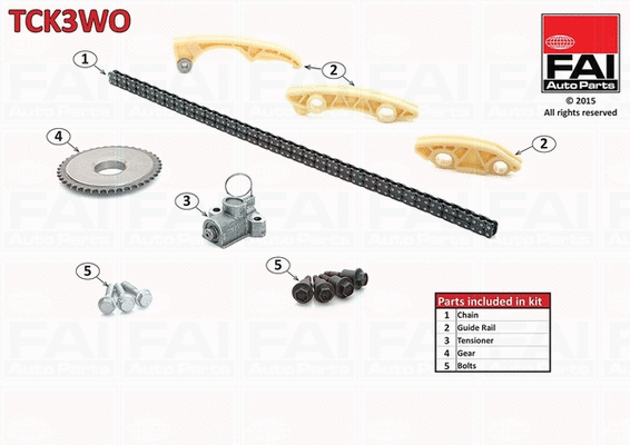 Pavaros grandinės komplektas FAI AutoParts TCK3WO