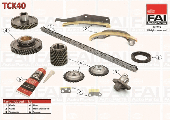 Pavaros grandinės komplektas FAI AutoParts TCK40