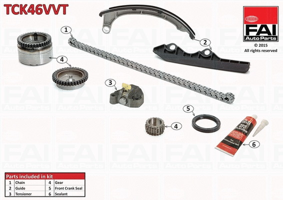 Pavaros grandinės komplektas FAI AutoParts TCK46VVT
