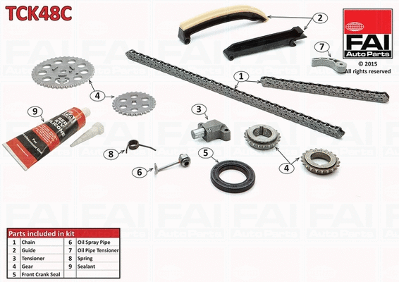 Pavaros grandinės komplektas FAI AutoParts TCK48C