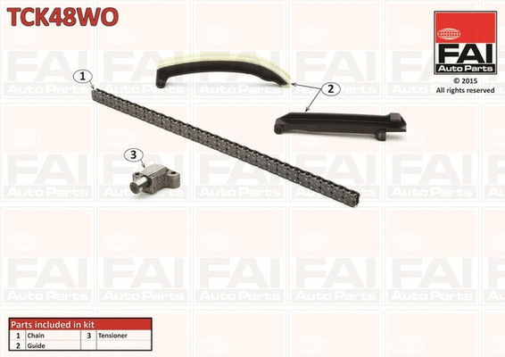 Pavaros grandinės komplektas FAI AutoParts TCK48WO