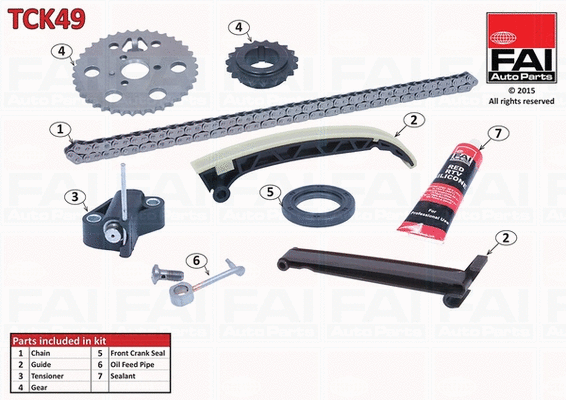 Pavaros grandinės komplektas FAI AutoParts TCK49