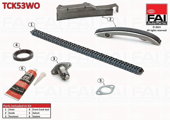 Pavaros grandinės komplektas FAI AutoParts TCK53WO