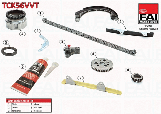 Pavaros grandinės komplektas FAI AutoParts TCK56VVT