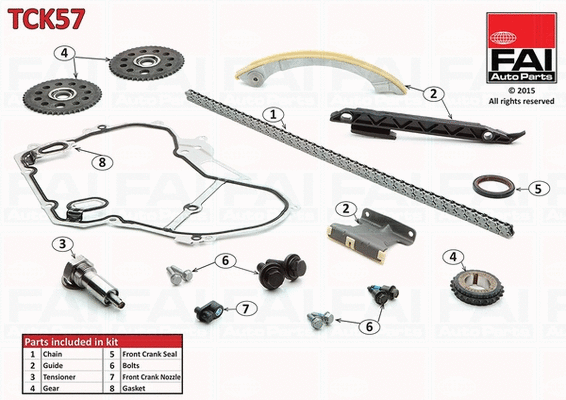 Pavaros grandinės komplektas FAI AutoParts TCK57