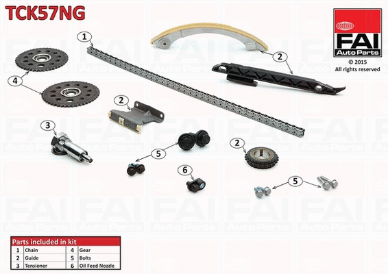 Pavaros grandinės komplektas FAI AutoParts TCK57NG