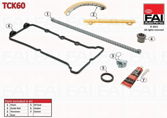 Pavaros grandinės komplektas FAI AutoParts TCK60