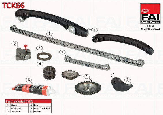 Pavaros grandinės komplektas FAI AutoParts TCK66