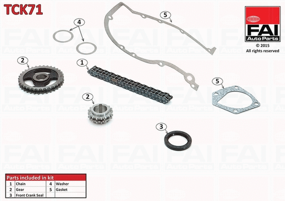 Pavaros grandinės komplektas FAI AutoParts TCK71