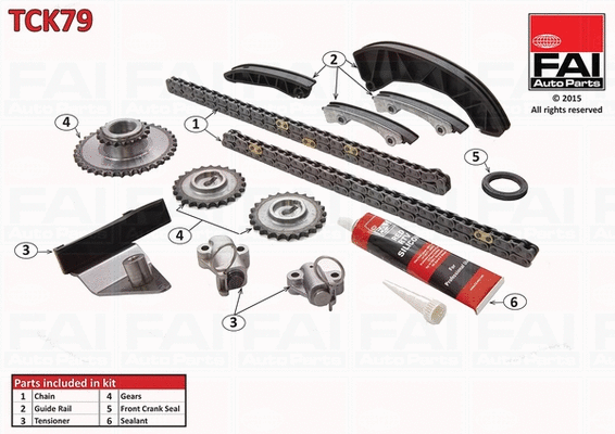 Pavaros grandinės komplektas FAI AutoParts TCK79