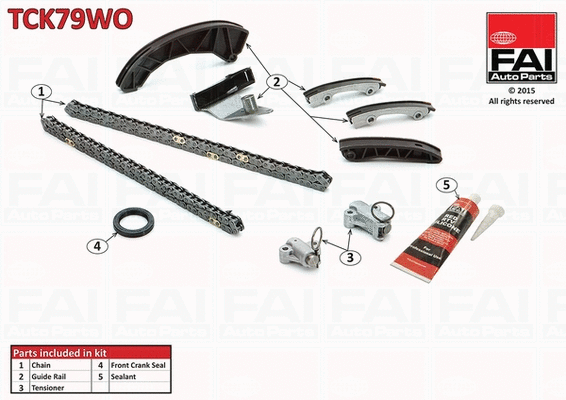 Pavaros grandinės komplektas FAI AutoParts TCK79WO