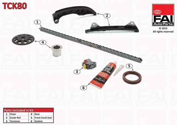 Pavaros grandinės komplektas FAI AutoParts TCK80