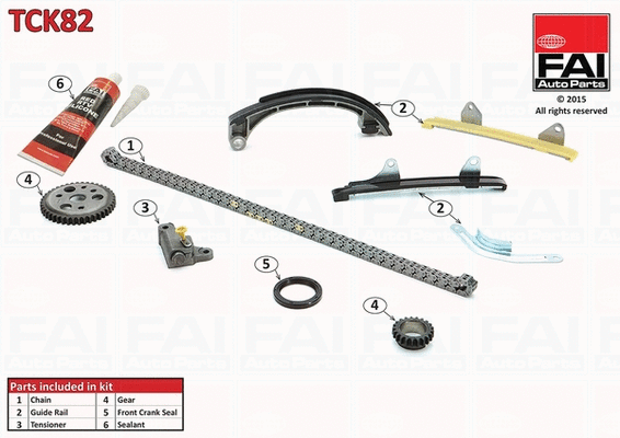 Pavaros grandinės komplektas FAI AutoParts TCK82