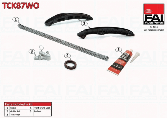 Pavaros grandinės komplektas FAI AutoParts TCK87WO